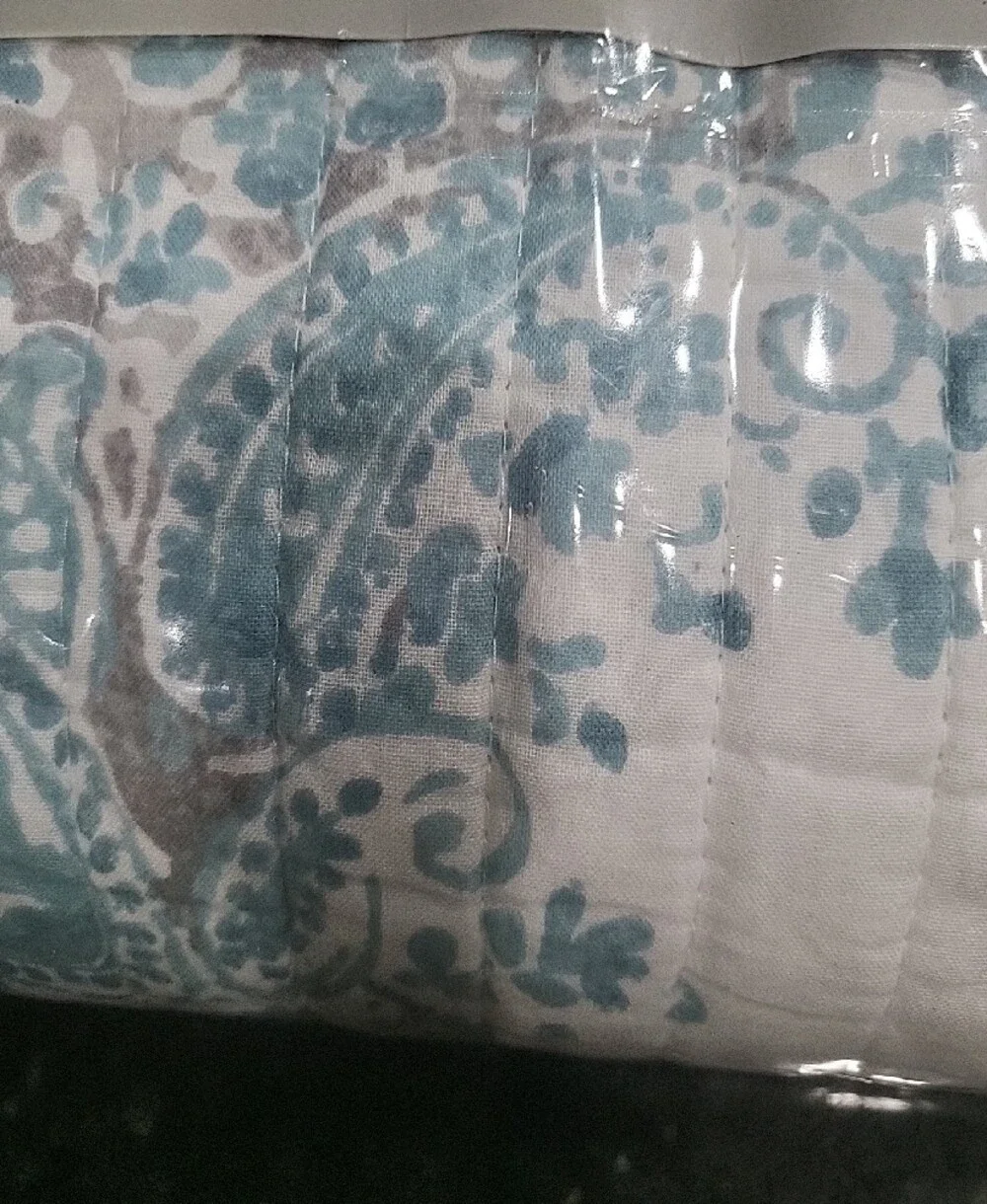 Levtex Teal and White Floral Quilt Set Twin